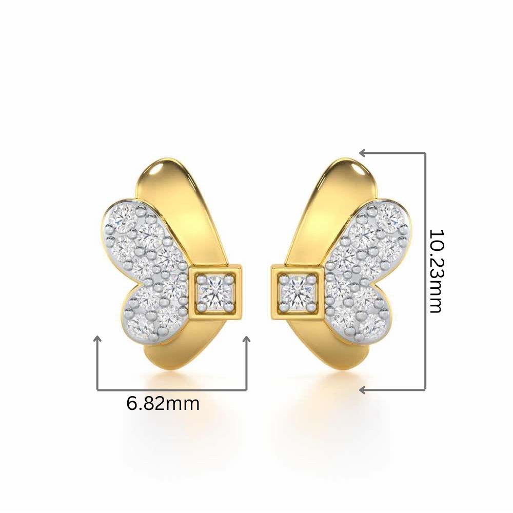 Captivating Charisma Silver Stud Earrings - Yellow Gold - Image 2
