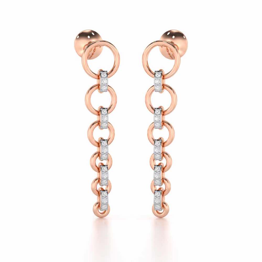 Captivating Crescendo Silver Stud Earrings - Rose Gold - Image 1
