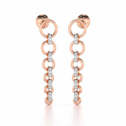 Captivating Crescendo Silver Stud Earrings - Rose Gold - Image 1