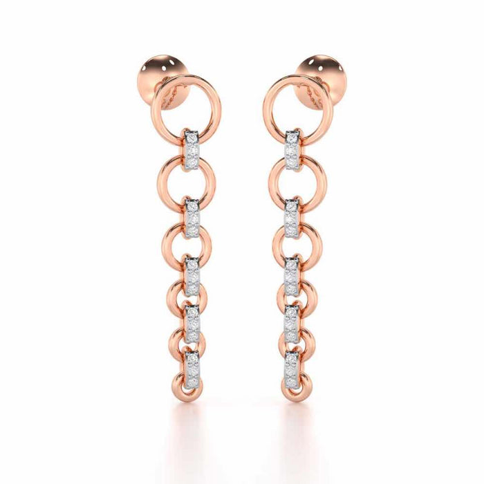 Captivating Crescendo Silver Stud Earrings - Rose Gold - Image 1