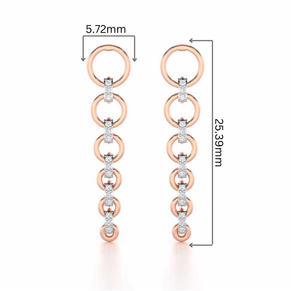 Captivating Crescendo Silver Stud Earrings - Rose Gold - Image 2