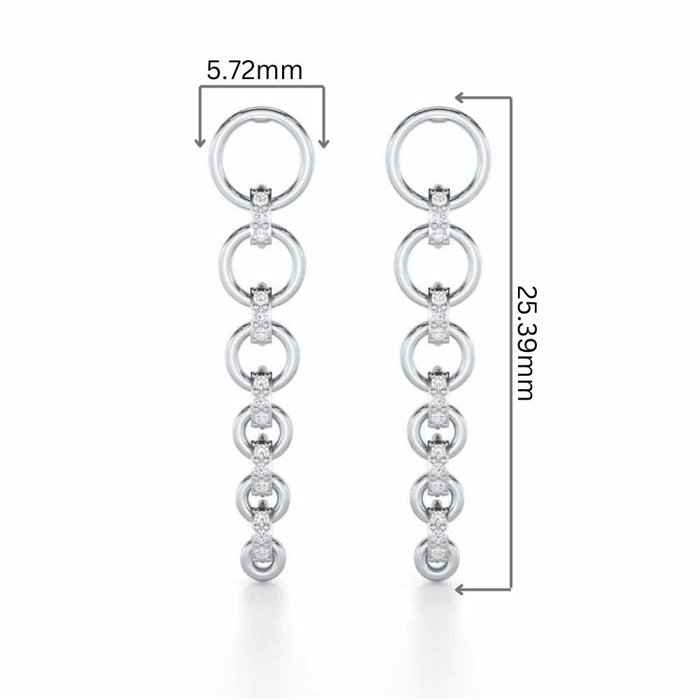 Captivating Crescendo Silver Stud Earrings - White Gold - Image 2