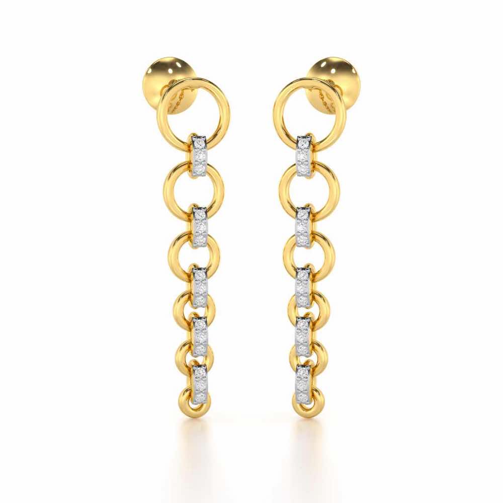 Captivating Crescendo Silver Stud Earrings - Yellow Gold - Image 1