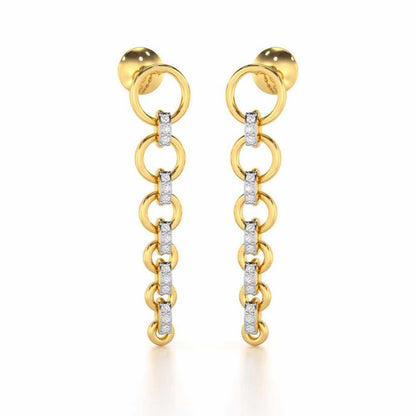 Captivating Crescendo Silver Stud Earrings - Yellow Gold - Image 1