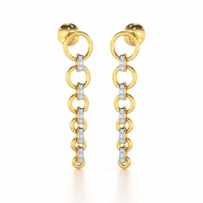 Captivating Crescendo Silver Stud Earrings - Yellow Gold - Image 1