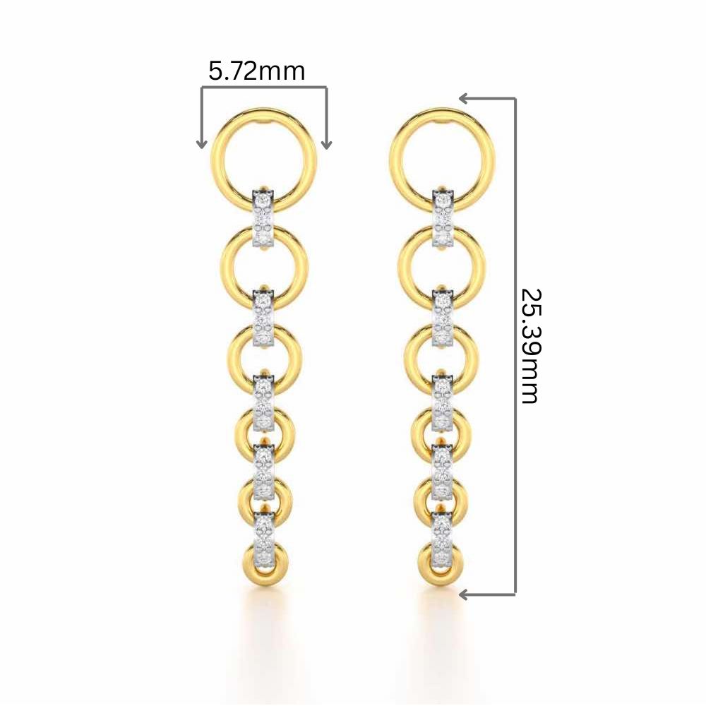 Captivating Crescendo Silver Stud Earrings - Yellow Gold - Image 2