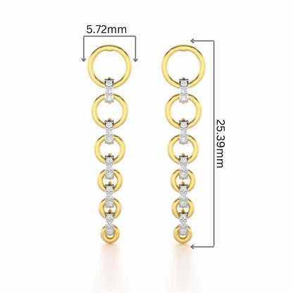 Captivating Crescendo Silver Stud Earrings - Yellow Gold - Image 2