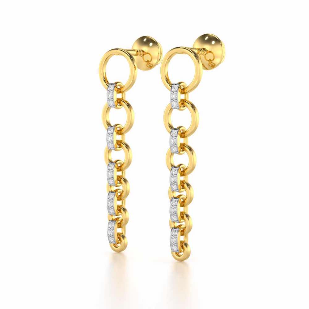 Captivating Crescendo Silver Stud Earrings - Yellow Gold - Image 3