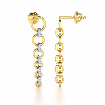 Captivating Crescendo Silver Stud Earrings - Yellow Gold - Image 4