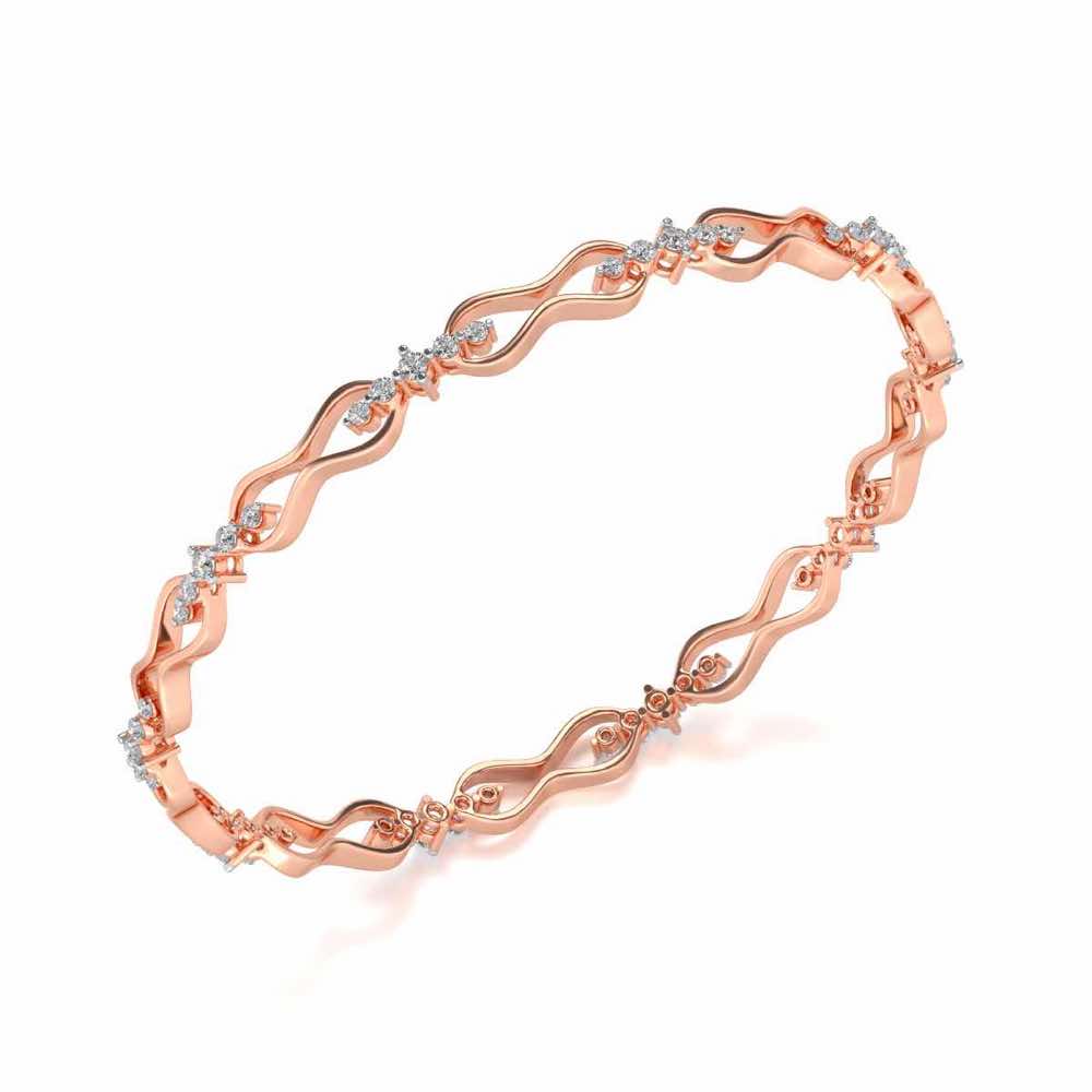 Captivating Silver Bangles - Rose Gold - Image 1