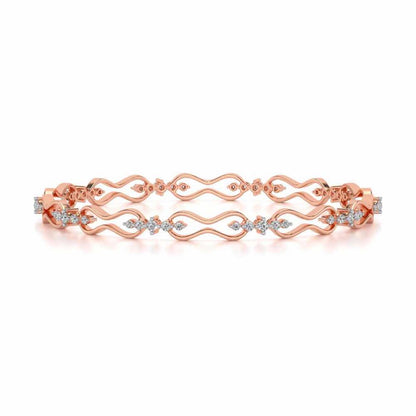 Captivating Silver Bangles - Rose Gold - Image 4