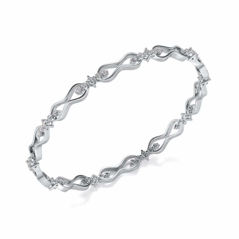 Captivating Silver Bangles - White Gold - Image 1
