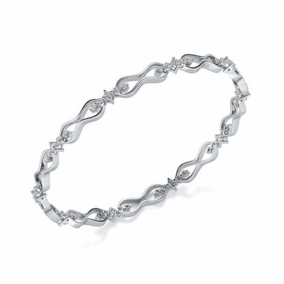 Captivating Silver Bangles - White Gold - Image 1