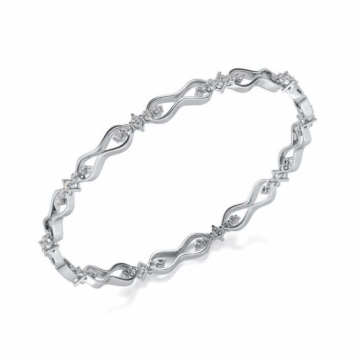 Captivating Silver Bangles - White Gold - Image 1