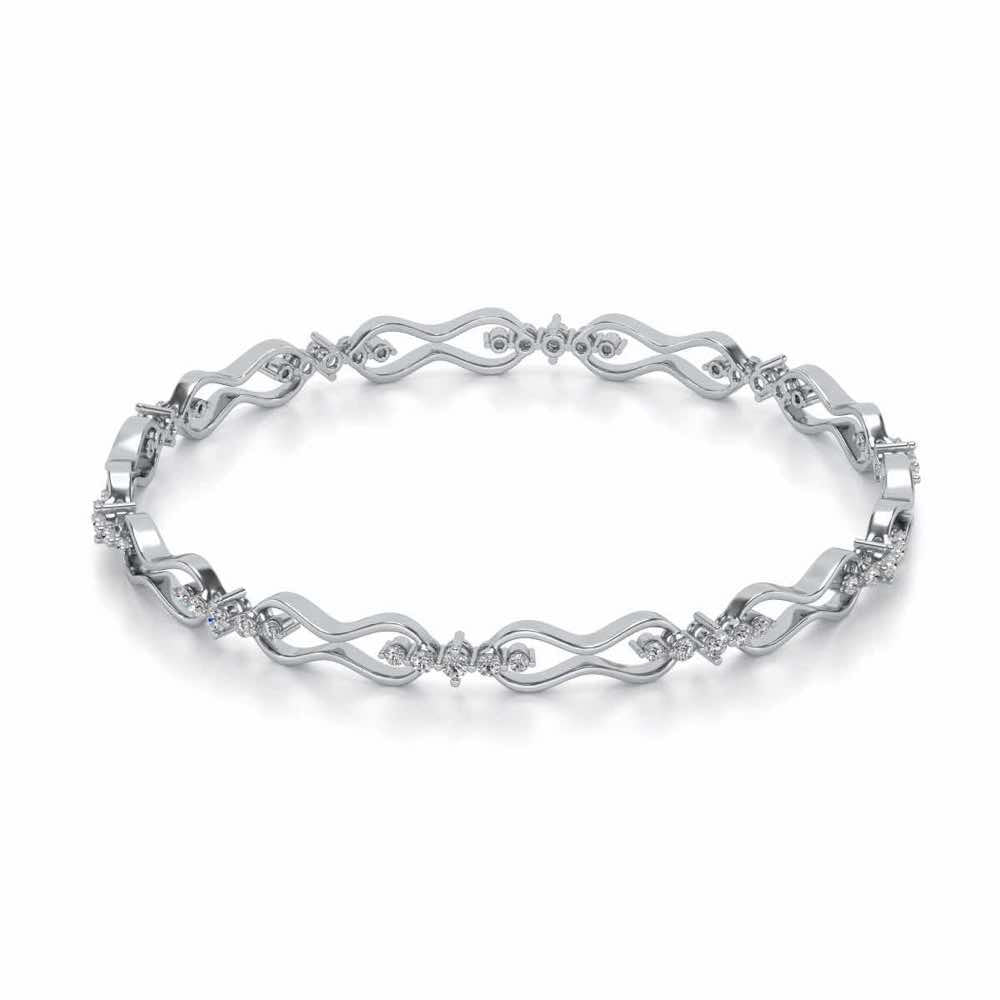 Captivating Silver Bangles - White Gold - Image 2