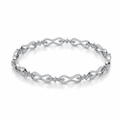 Captivating Silver Bangles - White Gold - Image 2
