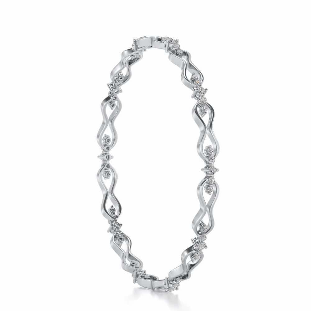 Captivating Silver Bangles - White Gold - Image 3