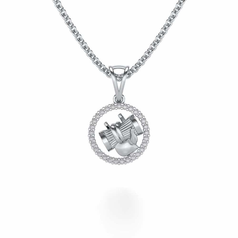 Care Silver Pendant - White Gold - Image 1