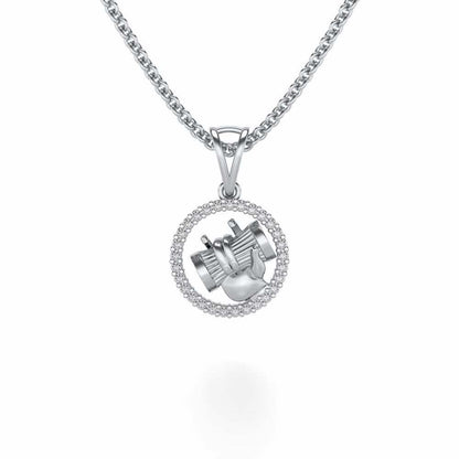 Care Silver Pendant - White Gold - Image 1