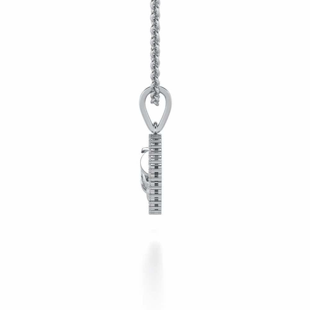 Care Silver Pendant - White Gold - Image 3