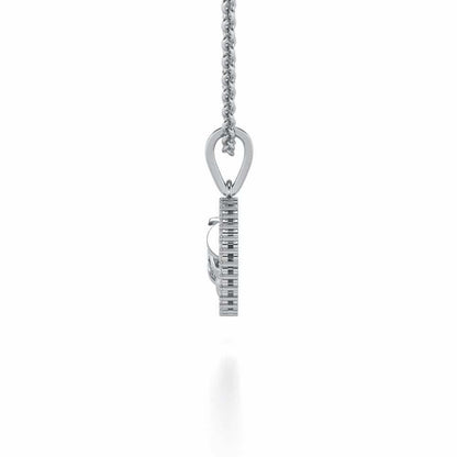 Care Silver Pendant - White Gold - Image 3