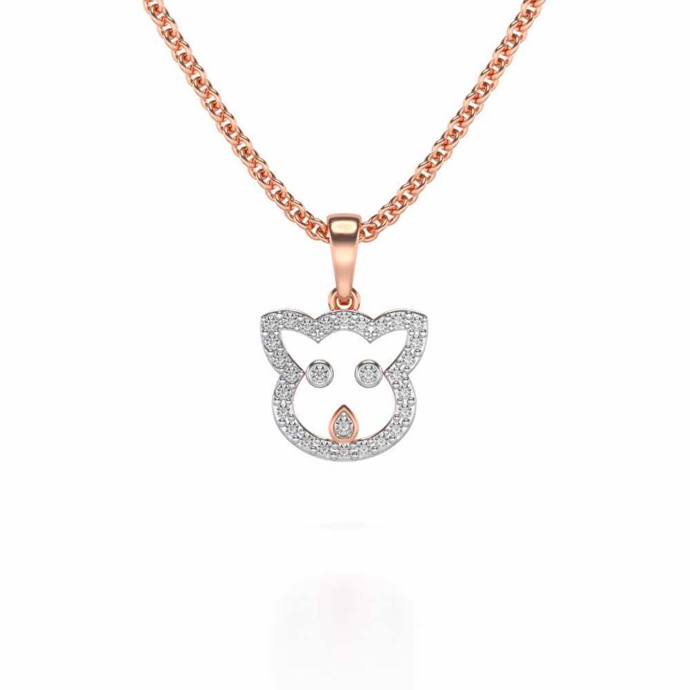 Cat Buddy Silver Pendant - Rose Gold - Image 2