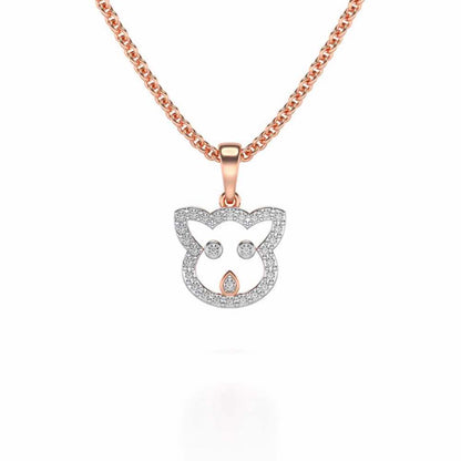 Cat Buddy Silver Pendant - Rose Gold - Image 2
