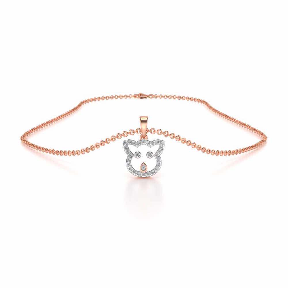 Cat Buddy Silver Pendant - Rose Gold - Image 3