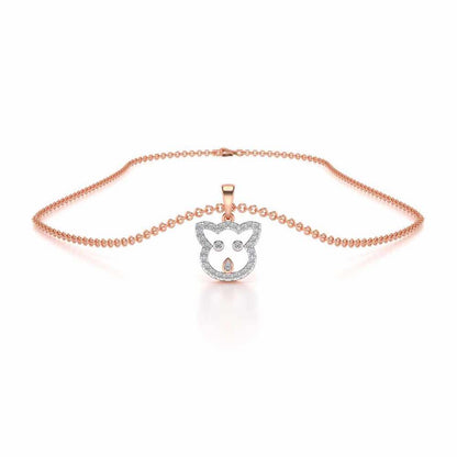 Cat Buddy Silver Pendant - Rose Gold - Image 3