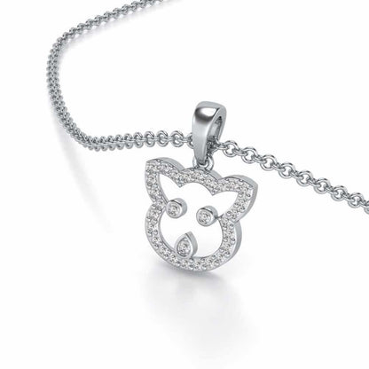 Cat Buddy Silver Pendant - White Gold - Image 1