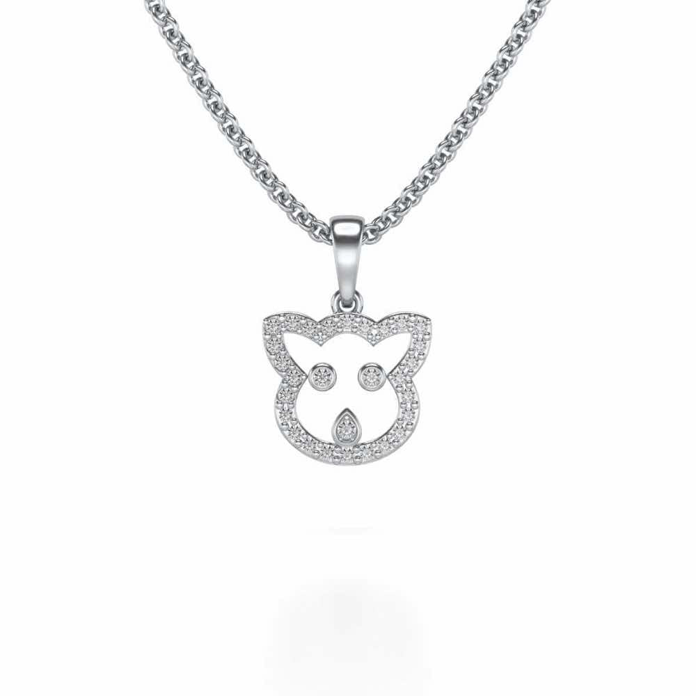 Cat Buddy Silver Pendant - White Gold - Image 2