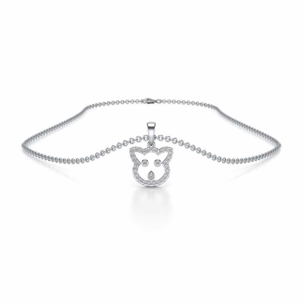 Cat Buddy Silver Pendant - White Gold - Image 3