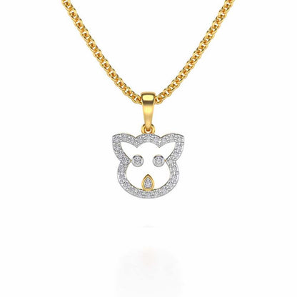 Cat Buddy Silver Pendant - Yellow Gold - Image 2