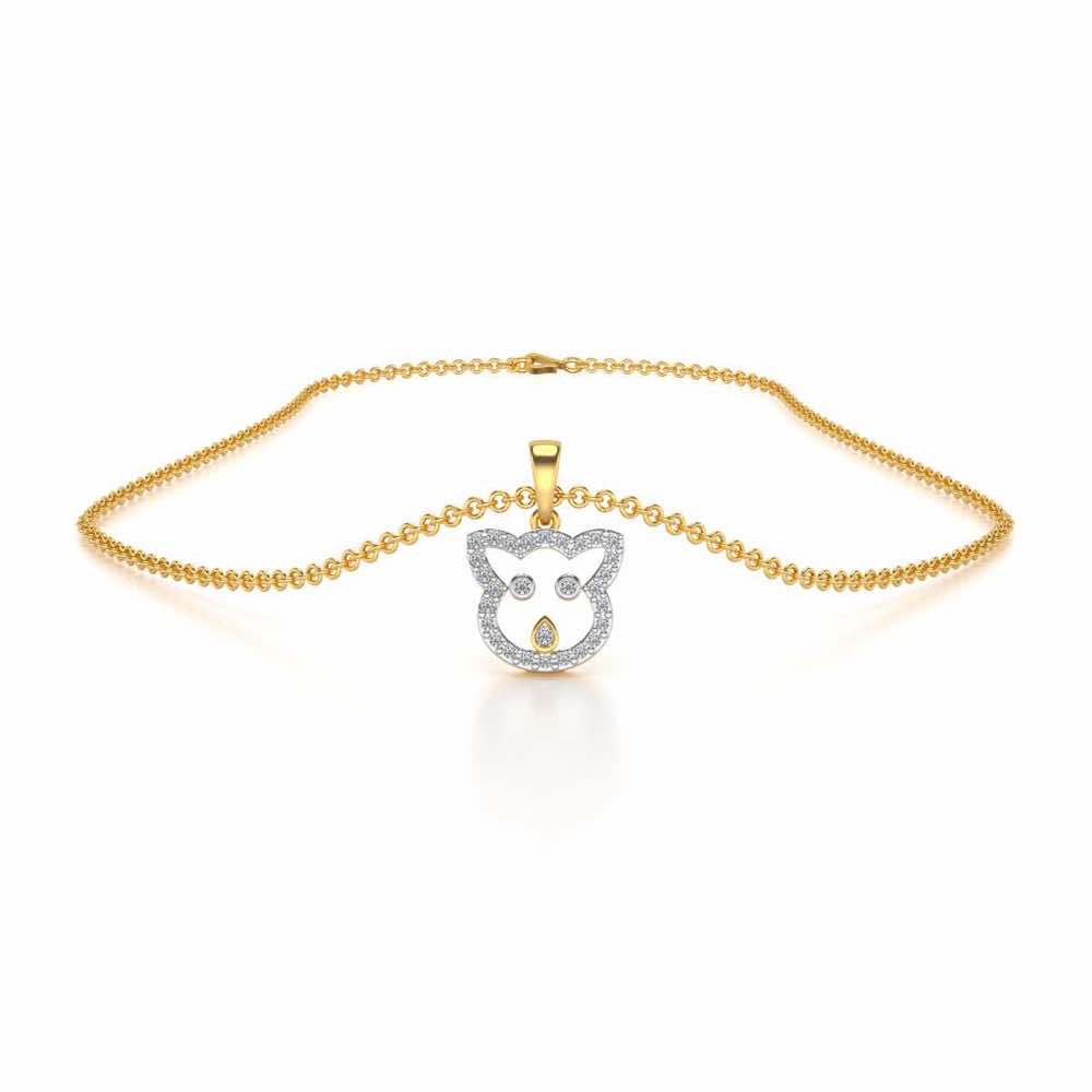Cat Buddy Silver Pendant - Yellow Gold - Image 3
