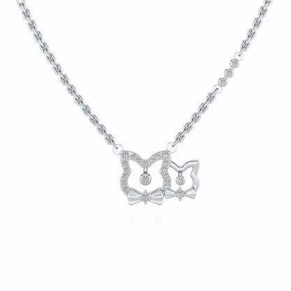 Cat Chums Silver Pendant - White Gold - Image 2
