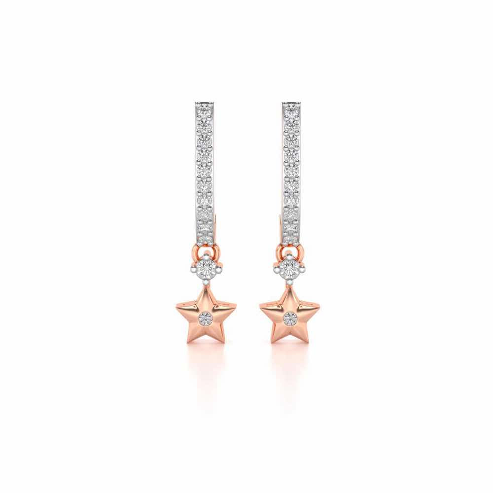 Celebrated Stars Silver Earrings - Rose Gold - Image 1