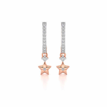 Celebrated Stars Silver Earrings - Rose Gold - Image 1