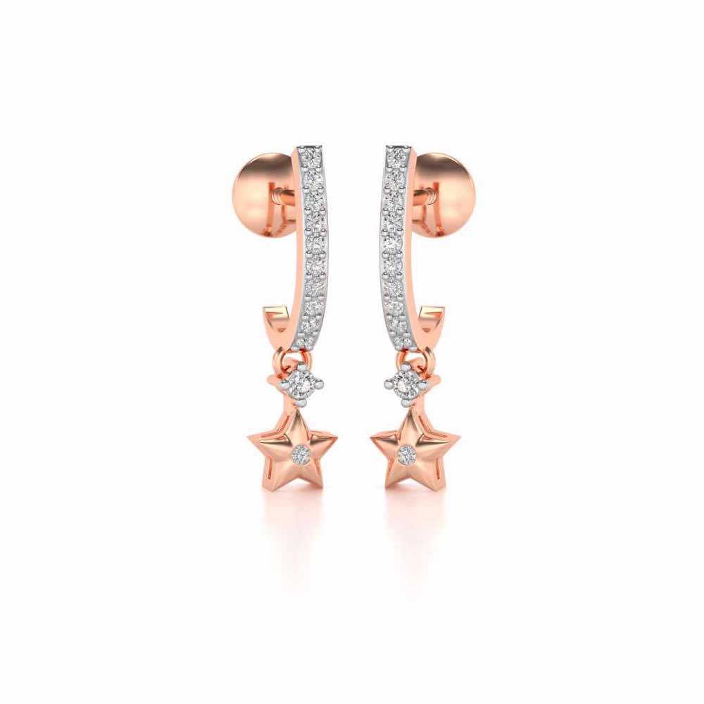 Celebrated Stars Silver Earrings - Rose Gold - Image 2