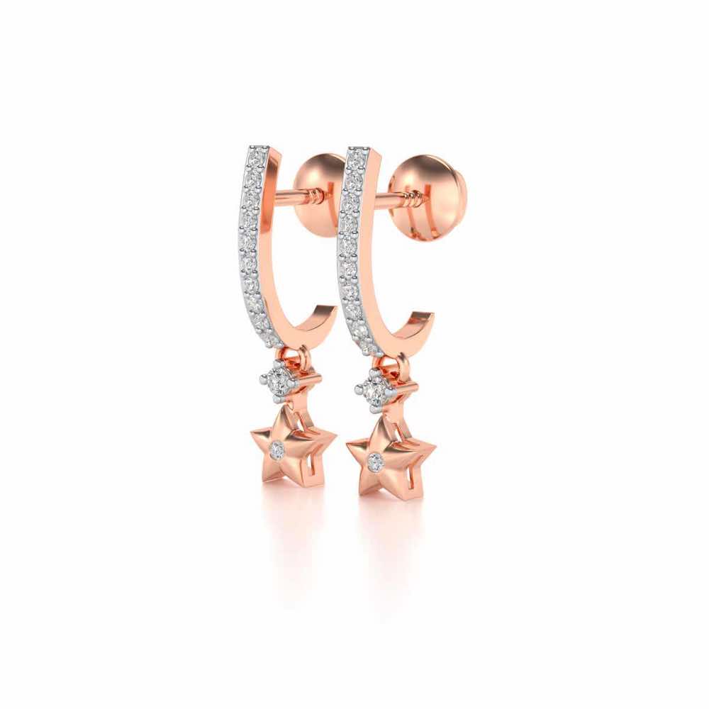 Celebrated Stars Silver Earrings - Rose Gold - Image 3