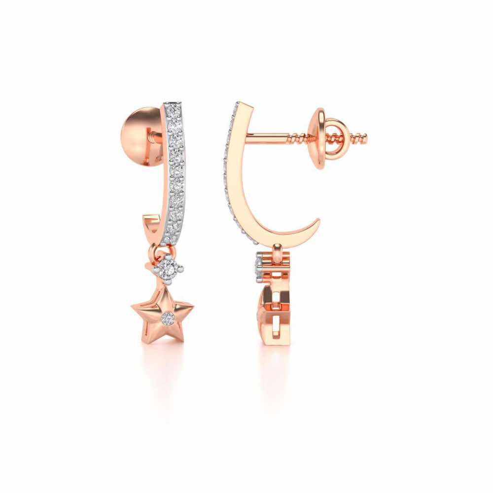 Celebrated Stars Silver Earrings - Rose Gold - Image 4