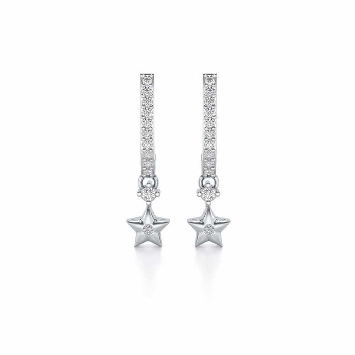 Celebrated Stars Silver Earrings - White Gold - Image 1