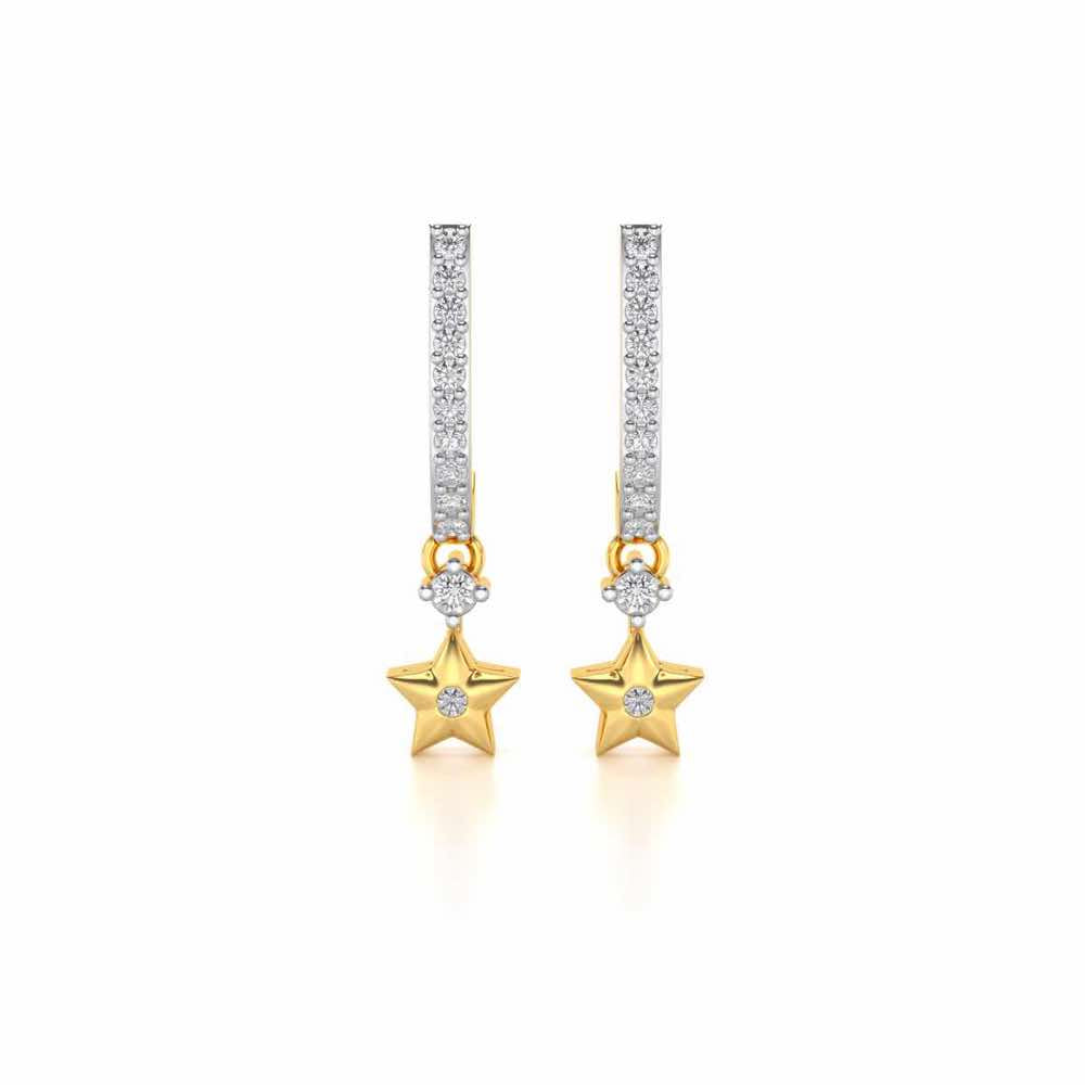Celebrated Stars Silver Earrings - Yellow Gold - Image 1