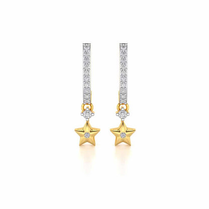 Celebrated Stars Silver Earrings - Yellow Gold - Image 1