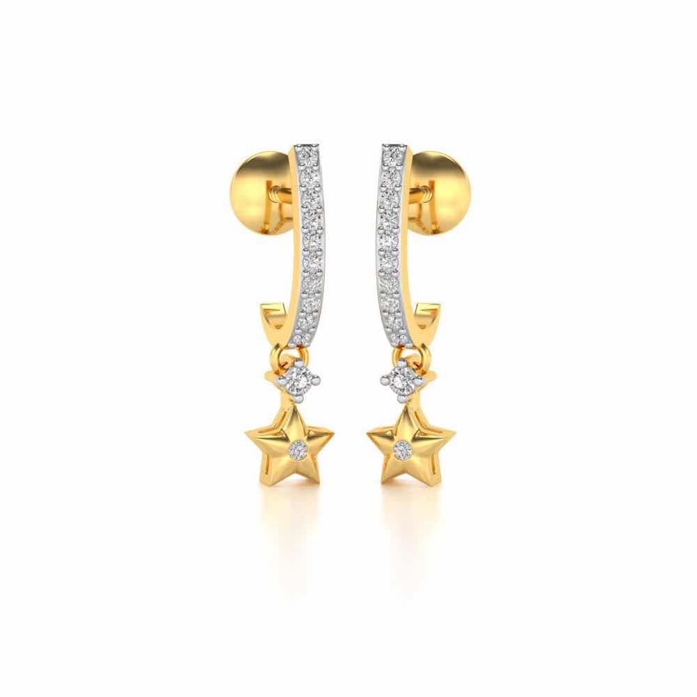 Celebrated Stars Silver Earrings - Yellow Gold - Image 2
