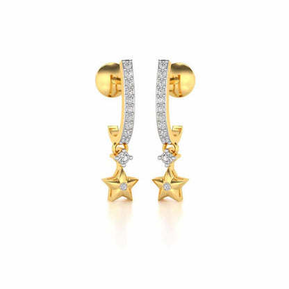 Celebrated Stars Silver Earrings - Yellow Gold - Image 2