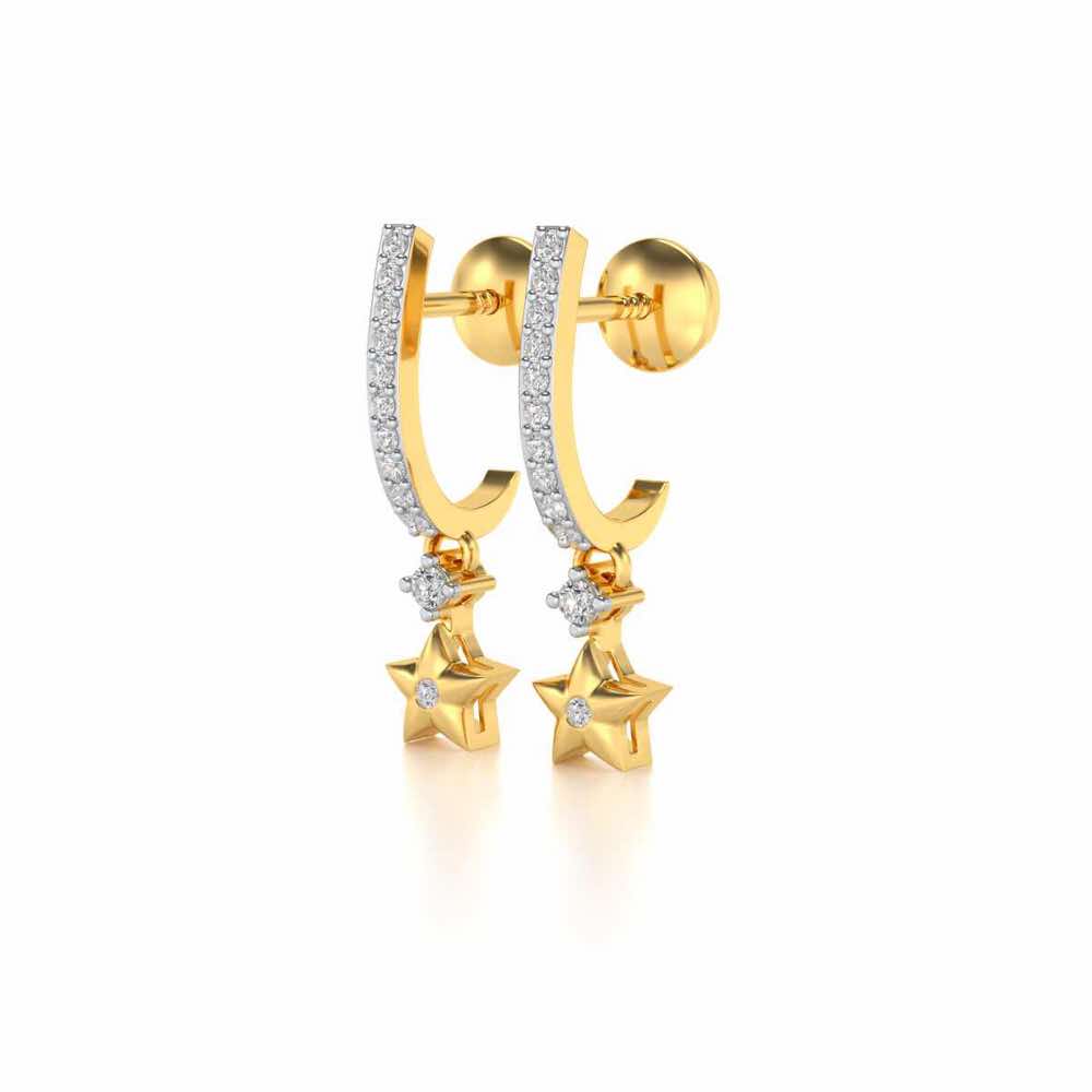 Celebrated Stars Silver Earrings - Yellow Gold - Image 3