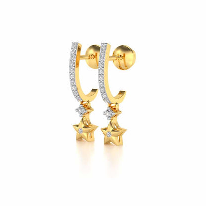 Celebrated Stars Silver Earrings - Yellow Gold - Image 3