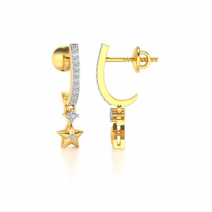 Celebrated Stars Silver Earrings - Yellow Gold - Image 4
