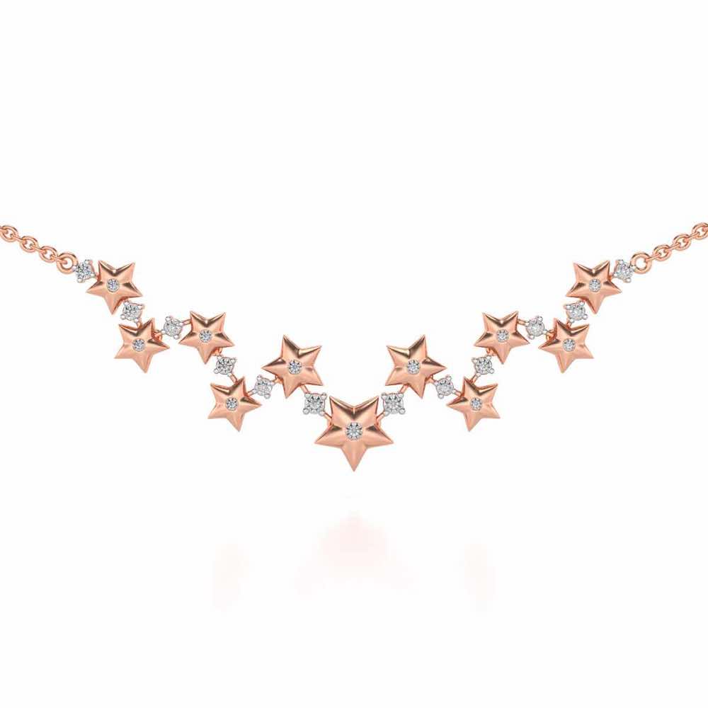 Celebrated Stars Silver Necklace - Rose Gold - Image 1