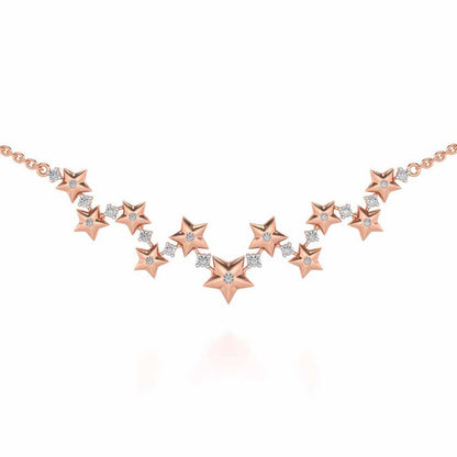 Celebrated Stars Silver Necklace - Rose Gold - Image 1